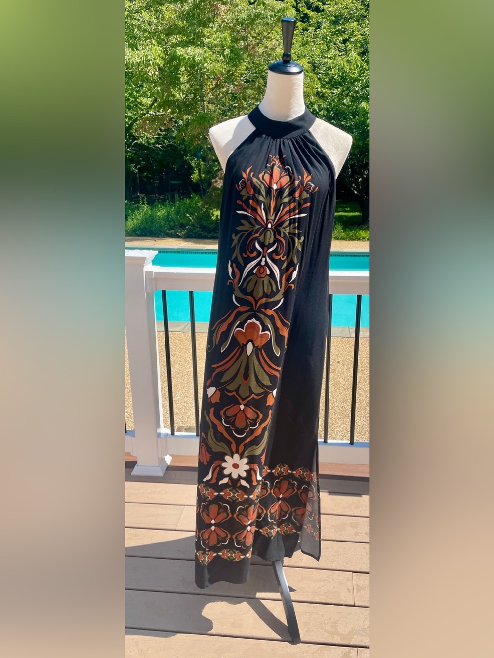 Vince Camuto Halter Panel Print Maxi Dress. Medium. NWOT.